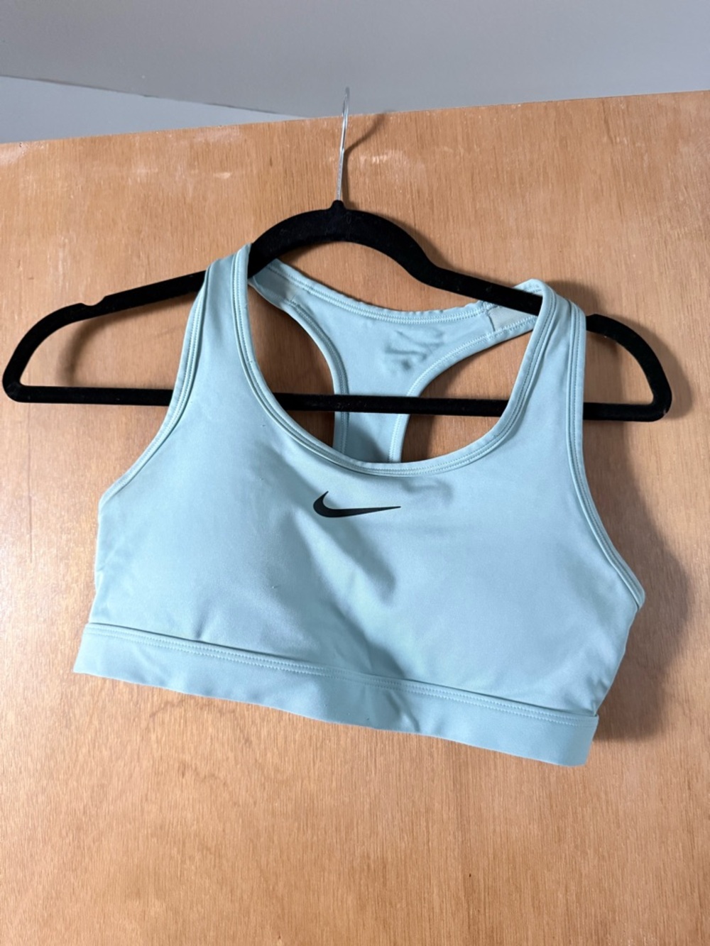 Nike Light Mint Racerback Sports Bra with Black Swoosh